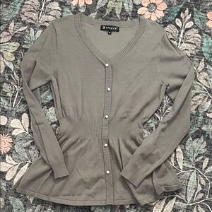 Allegra K Women's Gray Buttoned Cardigan